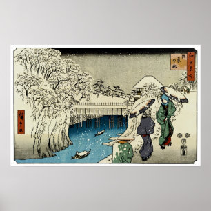 Poster Deux dames conversant dans la neige
