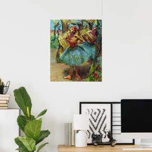 Poster Deux danseuses d'Edgar Degas, Art de ballet vintag