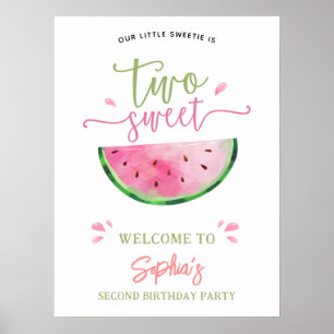 Poster Deux douce pastèque Bienvenue à l'anniversaire