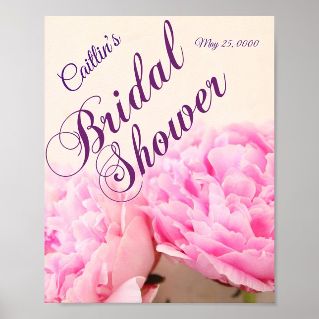 Poster Deux douches nuptiales roses (Devant)