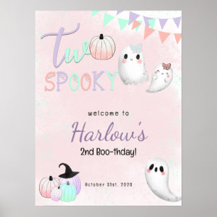 Poster Deux Éffrayants Pastel Halloween Bienvenue