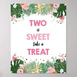 Poster Deux est Sweet Tropical Safari Girl Signal d'anniv