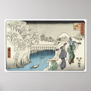 Poster Deux femmes en conversation, Hiroshige, 1853