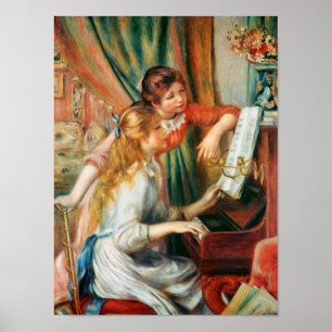 Poster Deux filles au piano de Renoir