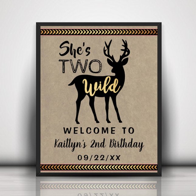 Poster Deux Filles sauvages Bois Cerf 2e anniversaire Bie (Créateur téléchargé)