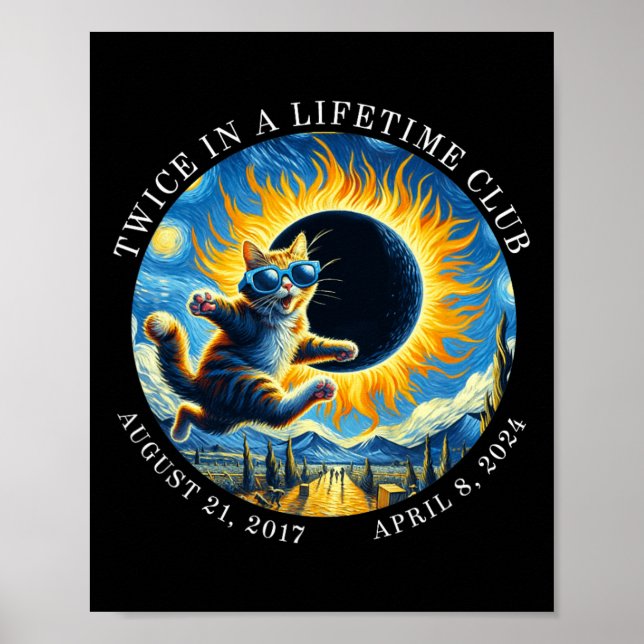 Poster Deux Fois Dans Un Club De Vie Totalité Solaire Ecl (Devant)