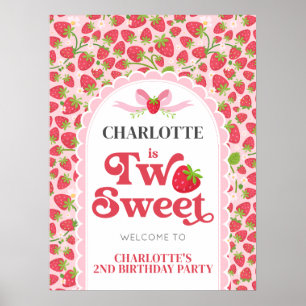 Poster Deux fraises sucrées 2e anniversaire 18x24 Bienven