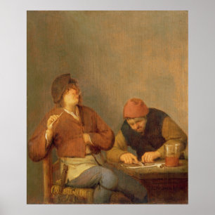 Poster Deux fumeurs dans un intérieur, 1643