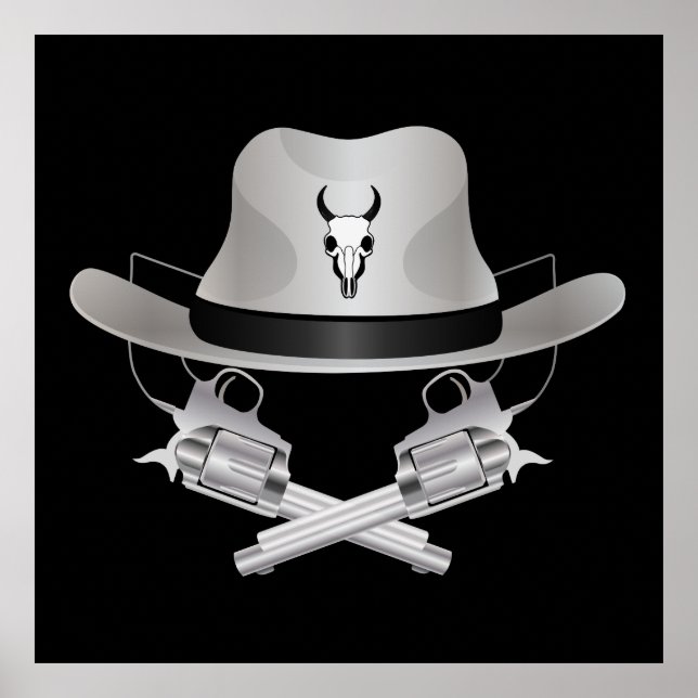 Poster Deux fusils croisés et casquette (Devant)