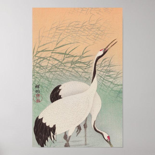 Poster Deux grues (1925-1936) par Ohara Koson (Devant)