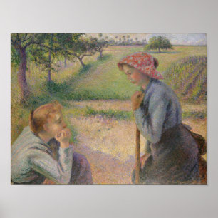 Poster Deux jeunes femmes paysannes