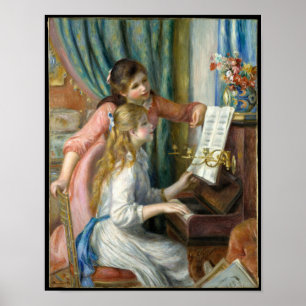 Poster Deux jeunes filles au piano - Renoir - 1892 -