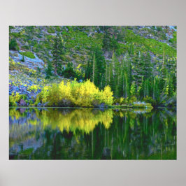 Poster Deux lacs Réflexions d'automne