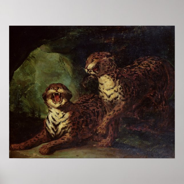 Poster Deux léopards, c. 1820 (Devant)