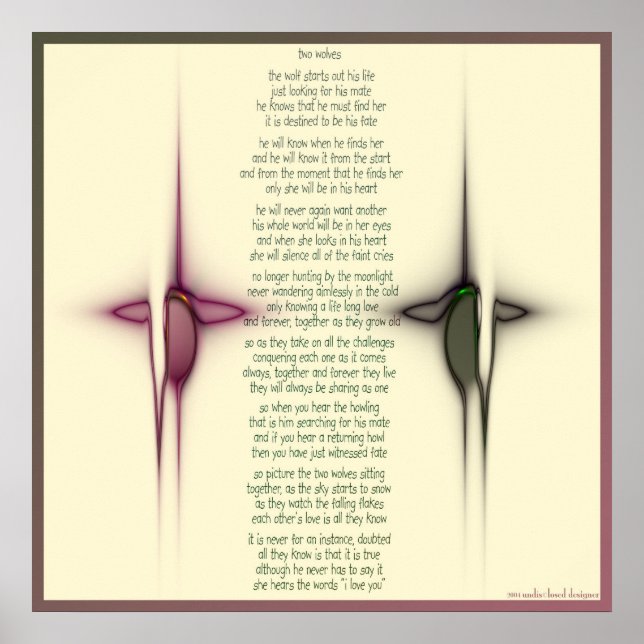 Poster deux loups (Devant)