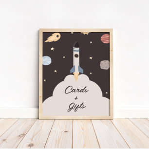 Poster Deux Lune - Cartes spatiales pour enfants + Cadeau