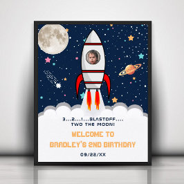 Poster Deux lune Rocket Ship 2e anniversaire Photo