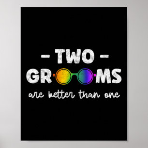 Poster Deux mariés valent mieux qu'un T-shirt Lgbt Gay Ba