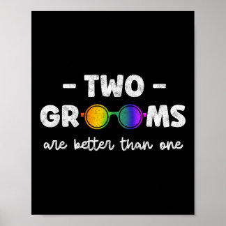 Poster Deux mariés valent mieux qu'un T-shirt Lgbt Gay Ba