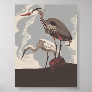 Poster Deux oiseaux