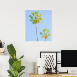 Poster Deux Palmiers en douceur