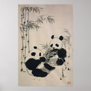 Poster Deux Pandas