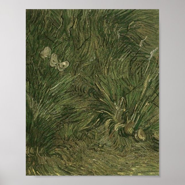 Poster Deux papillons blancs, Van Gogh Fine Art (Devant)