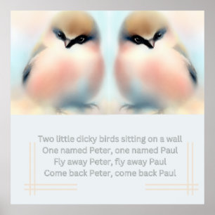 Poster Deux petits oiseaux cinglants. Pépinière