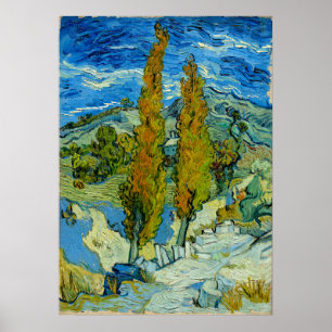 Poster Deux peupliers dans les Alpilles - Vincent van Gog