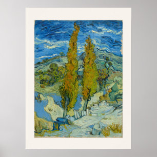 Poster Deux Peupliers par Van Gogh - Paysage de Provence