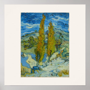 Poster Deux Peupliers par Van Gogh - Paysage de Provence