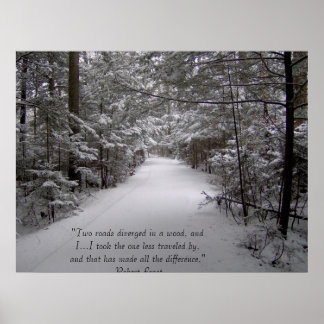 Poster Deux routes ont été déviées dans un bois