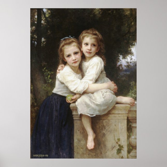 Poster Deux Soeurs 1901 Bouguereau (Devant)