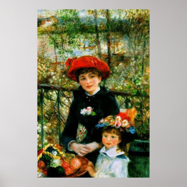 Poster Deux Soeurs en terrasse par Renoir (Devant)