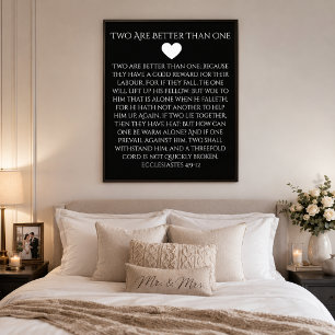 Poster Deux sont meilleurs qu'un Ecclésiaste 4:9 Mariage