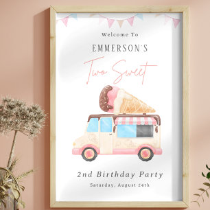 Poster Deux Sweet Ice Cream Truck 2ème Anniversaire de Bi