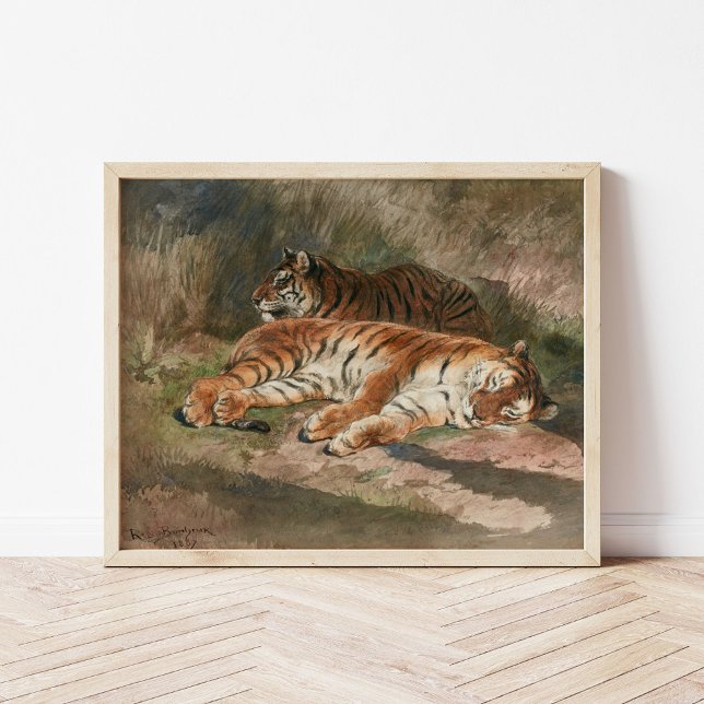 Poster Deux tigres en arrière | Rosa Bonheur (Créateur téléchargé)