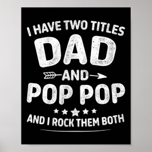 Poster Deux Titres Papa Pop Pop Pop Fpr Grand-Père Fête d