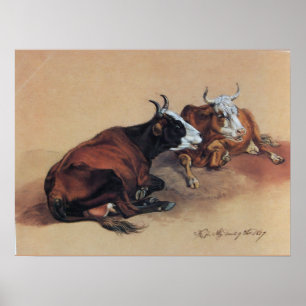 POSTER DEUX VACHES MENTEUSES