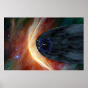 Poster Deux Voyageurs Spacecraft Explorer L'Espace Turbul