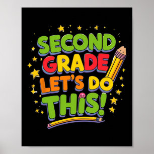 Poster Deuxième année Faisons ça à nouveau à l'école