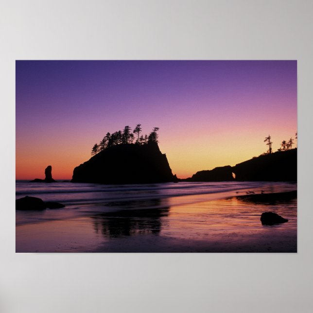Poster Deuxième plage à Twilight, Olympic NP, WA, États-U (Devant)