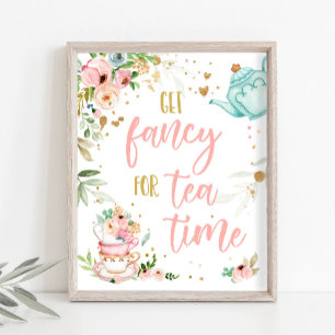 Poster Devenez Chic Pour L'heure Du Thé Bébé En Route Pou