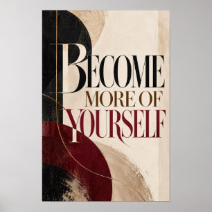 Poster Devenez plus de vous-même Typographie abstraite mu