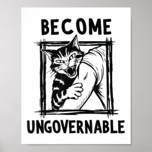 Poster Devenir ingouvernable - Black Cat Mâle de morsure