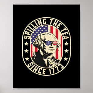Poster Déverser Le Thé Depuis 1773 - George Washington