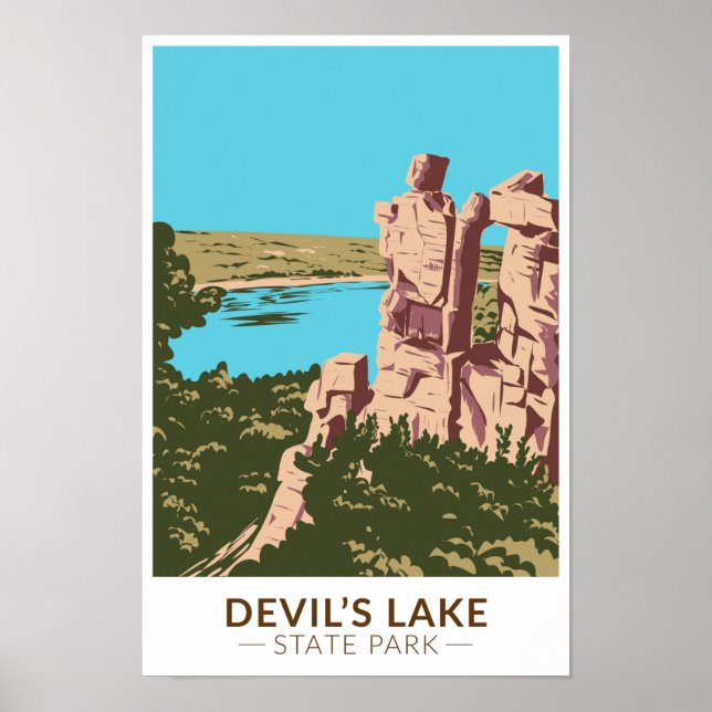 Poster Devil's Lake State Park Porte du Wisconsin Devils (Devant)
