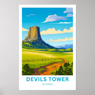 Poster Devils Tower Wyoming Travel Imprimer