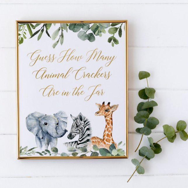 Poster Devine combien de crackers animaux signe de jeu (Créateur téléchargé)