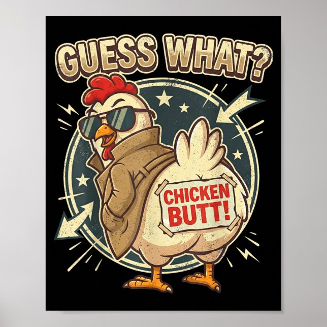 Poster Devine quoi cul de poulet  (Devant)